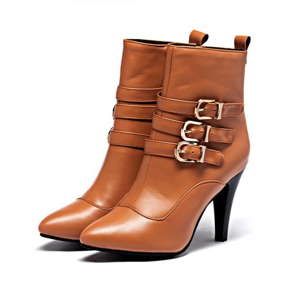 boots chic buckle strap women size 33-45 stiletto heels autumn winter woman zipper pointed toe booties footwear, Black
boots chic buckle strap women size 33-45 stiletto heels autumn winter woman zipper pointed toe booties footwear, Black