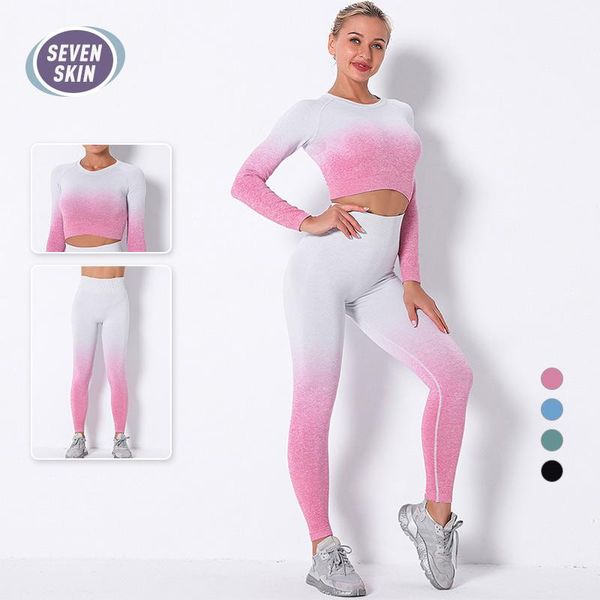 yoga outfit seven skin ombre women seamless set long sleeve crop gym fitness sportswear elastic pants high waist leggings suit
yoga outfit seven skin ombre women seamless set long sleeve crop gym fitness sportswear elastic pants high waist leggings suit