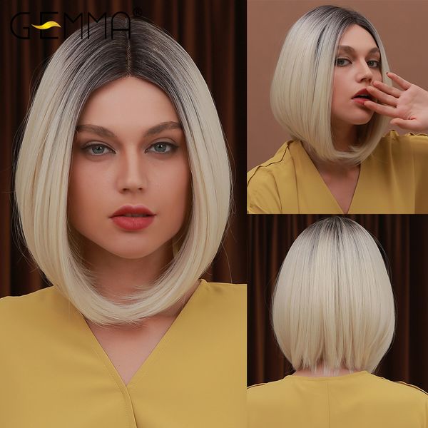 short straight bob synthetic lace part wigs ombre brown blonde natural middle part wigs for women cosplay party lace hair, Black
short straight bob synthetic lace part wigs ombre brown blonde natural middle part wigs for women cosplay party lace hair, Black