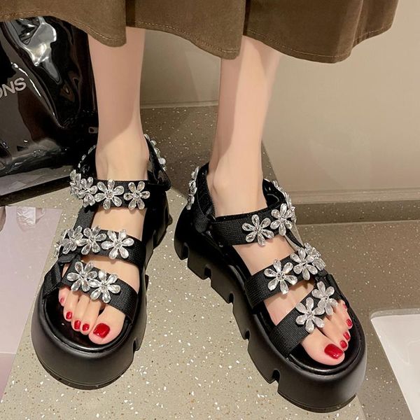 sandals rimocy crystal flowers platform women's 2021 t strap thick bottom casual shoes woman hook & loop beach ladies, Black
sandals rimocy crystal flowers platform women's 2021 t strap thick bottom casual shoes woman hook & loop beach ladies, Black