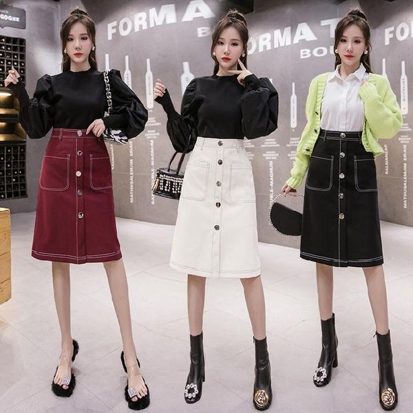 autumn and winter fashion products leather skirts buttoned slits are thin versatile high waist, Black
autumn and winter fashion products leather skirts buttoned slits are thin versatile high waist, Black