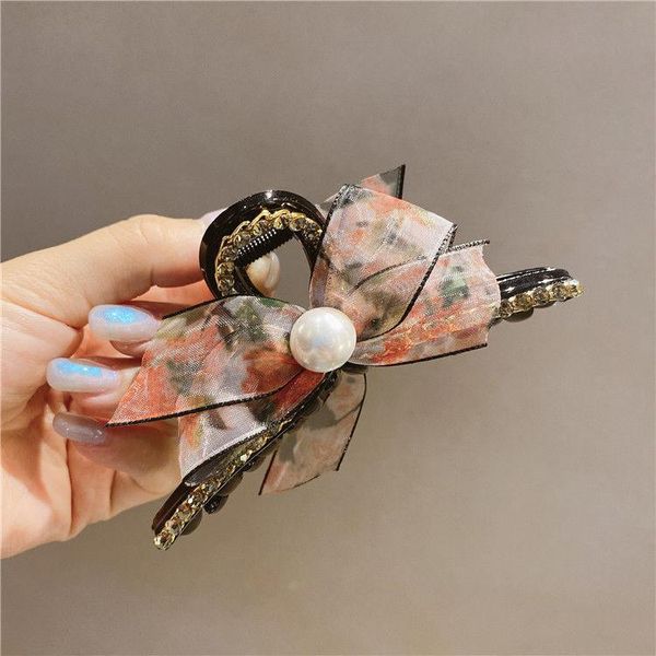 hair accessories pearl inlaid diamond mesh bow catch clip female back of head temperament versatile net red, Slivery;white
hair accessories pearl inlaid diamond mesh bow catch clip female back of head temperament versatile net red, Slivery;white