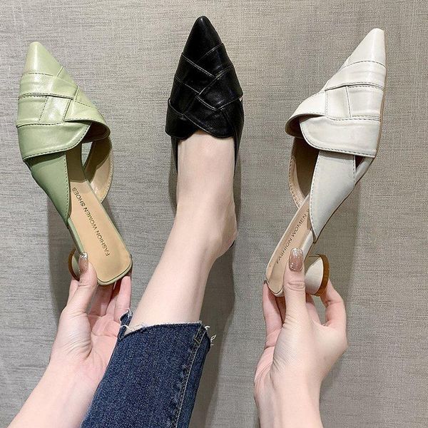 slippers shoes women casual slides pointed toe low square heel pantofle med soft luxury block cover hoof heels rome rubber 6uml, Black
slippers shoes women casual slides pointed toe low square heel pantofle med soft luxury block cover hoof heels rome rubber 6uml, Black