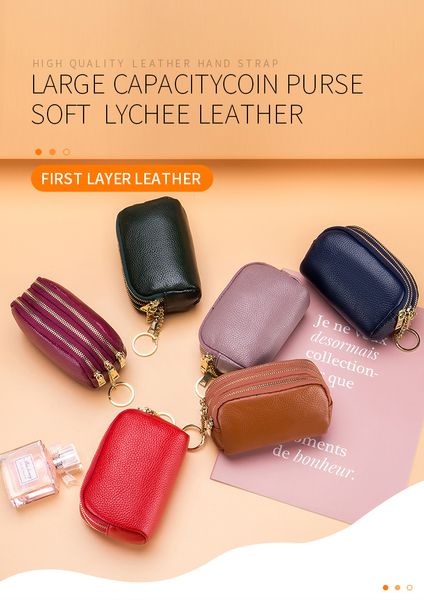 head leather mini wallet simple key ring bag korean coin bags three zipper wallets multi function purse new fashion women purses, Red;black
head leather mini wallet simple key ring bag korean coin bags three zipper wallets multi function purse new fashion women purses, Red;black