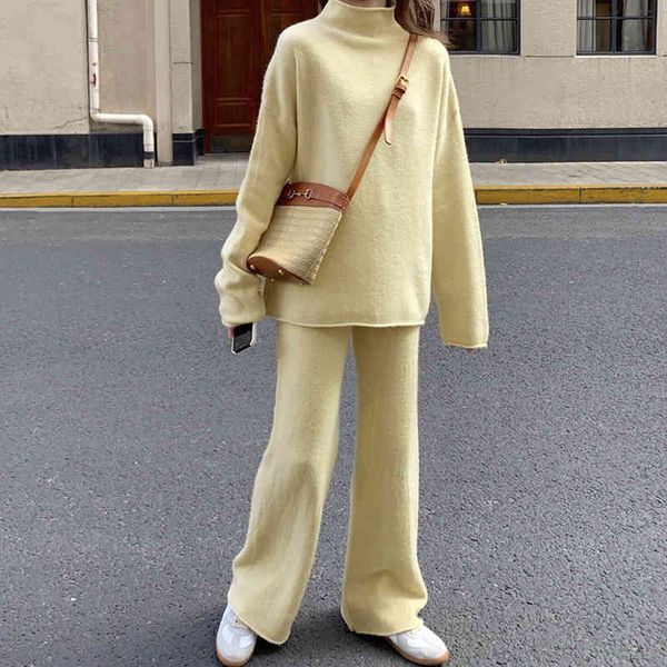 genayooa knitted tracksuit womens suit spring winter 2 piece set women pullover turtleneck sweater two piece set 2021 korean, White;black
genayooa knitted tracksuit womens suit spring winter 2 piece set women pullover turtleneck sweater two piece set 2021 korean, White;black