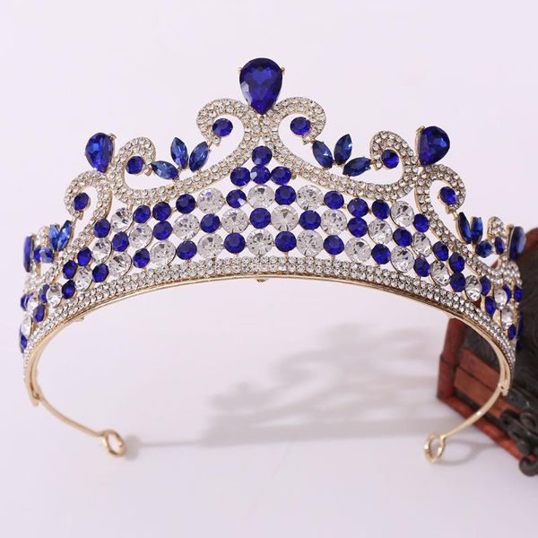 hair clips & barrettes baroque tiaras crowns for women headband crystal pageant diadem rhinestone royal queen jewelry bridal wedding accesso, Golden;silver