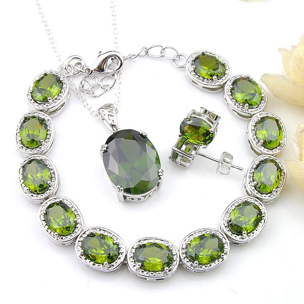 luckyshine unique charm 3 pcs lot jewelry sets vintage 925 silver necklace oval green peridot mother gift pendantds bracelet stud, Black
luckyshine unique charm 3 pcs lot jewelry sets vintage 925 silver necklace oval green peridot mother gift pendantds bracelet stud, Black