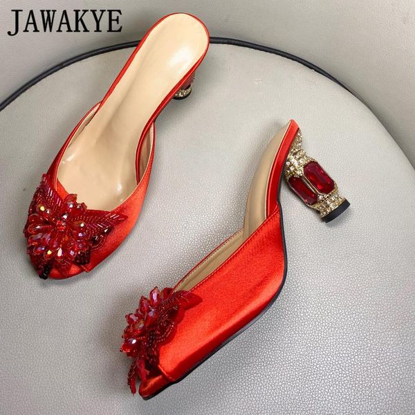 red satin formal mules dress slippers women square jewelled heels sandals 2021 summer party shoes plus size wedding, Black
red satin formal mules dress slippers women square jewelled heels sandals 2021 summer party shoes plus size wedding, Black