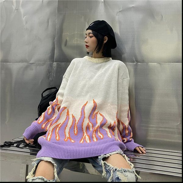 harajuku couple hip hop womens sweater oversized knitting pullover flame casual autumn winter men loose fashion unisex, White;black
harajuku couple hip hop womens sweater oversized knitting pullover flame casual autumn winter men loose fashion unisex, White;black