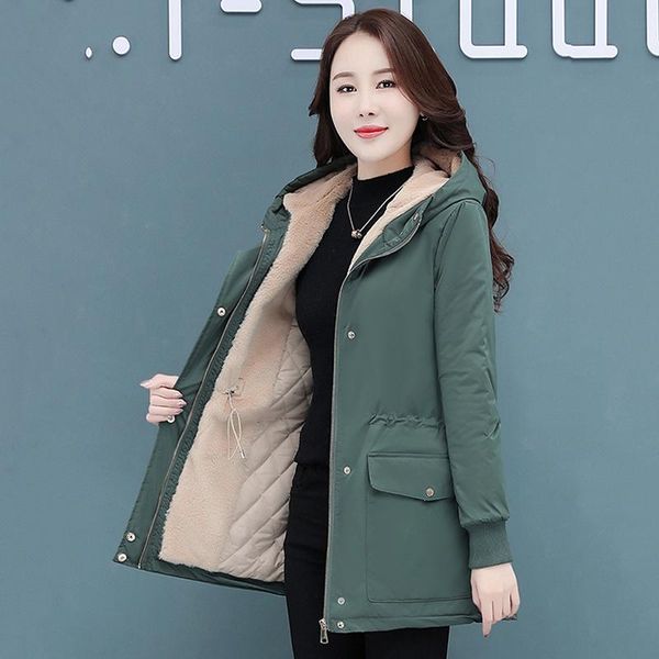women's down & parkas parka plus velvet cotton coat winter jackets fashion mid-length hooded jacket padded ladies, Black
women's down & parkas parka plus velvet cotton coat winter jackets fashion mid-length hooded jacket padded ladies, Black