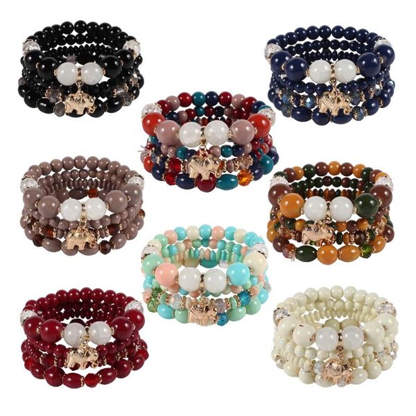 beaded, strands bohemia vintage multi-layer alloy animal elephant pendant beaded bracelet female women wedding gift jewelry wholesale, Black
beaded, strands bohemia vintage multi-layer alloy animal elephant pendant beaded bracelet female women wedding gift jewelry wholesale, Black
