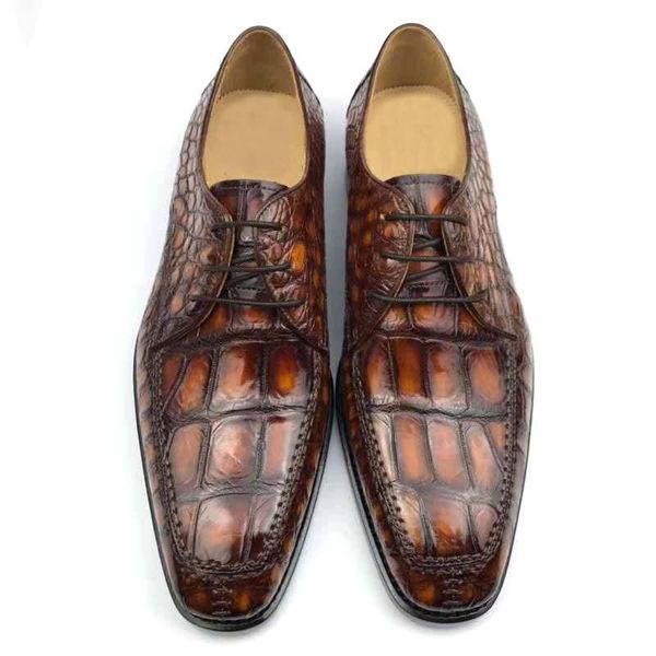 dress shoes chue men formal crocodile leather wedding business, Black
