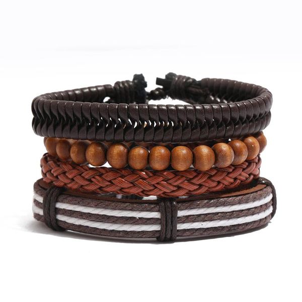 link, chain vintage braided cowhide suit bracelet european and american jewelry diy leather factory direct supply, Black
link, chain vintage braided cowhide suit bracelet european and american jewelry diy leather factory direct supply, Black