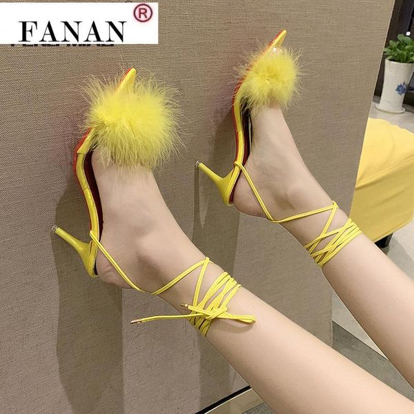 sandals fanan transparent 10cm or 7cm thin heels ostrich hair pointed toe ankle strap women shoes female slides, Black
sandals fanan transparent 10cm or 7cm thin heels ostrich hair pointed toe ankle strap women shoes female slides, Black