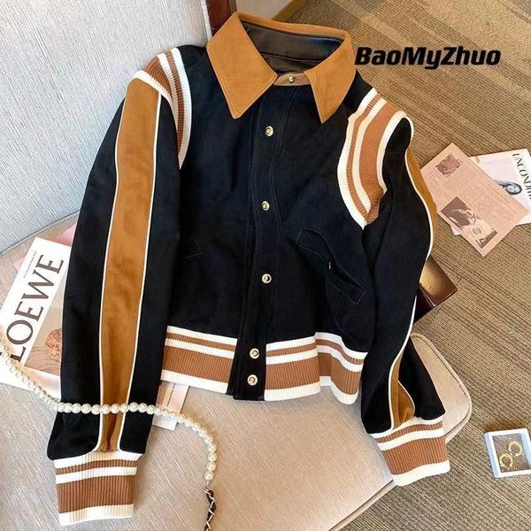 women's jackets winter women fashion coat baseball varsity jacket vintage autumn 2022 sweatshirt with zipper bomber female outerwear, Black;brown
women's jackets winter women fashion coat baseball varsity jacket vintage autumn 2022 sweatshirt with zipper bomber female outerwear, Black;brown