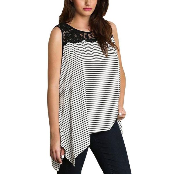 women's blouses & shirts women blouse loose striped lace splice tank plus size casual summer sleeveless shirt blusas mujer 541n, White
women's blouses & shirts women blouse loose striped lace splice tank plus size casual summer sleeveless shirt blusas mujer 541n, White