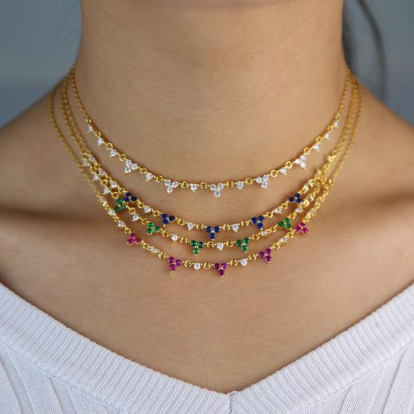 pendant necklaces 3pcs colorful cz paved flower shape charm choker necklace for women lady gold color rainbow jewelry gift, Silver
pendant necklaces 3pcs colorful cz paved flower shape charm choker necklace for women lady gold color rainbow jewelry gift, Silver