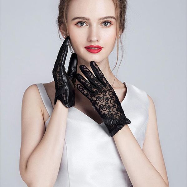 five fingers gloves 2021 summer women genuine leather ladies elegant women' black driving anti-uv touch screen lace mittens, Blue;gray
five fingers gloves 2021 summer women genuine leather ladies elegant women' black driving anti-uv touch screen lace mittens, Blue;gray