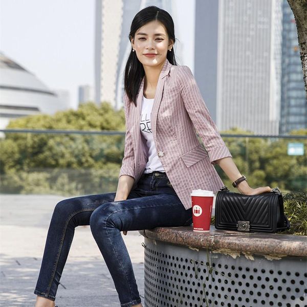 women's suits & blazers office lady formal fashion women and jackets notched slim striped coat three quarter sleeve blazer feminino, White;black
women's suits & blazers office lady formal fashion women and jackets notched slim striped coat three quarter sleeve blazer feminino, White;black