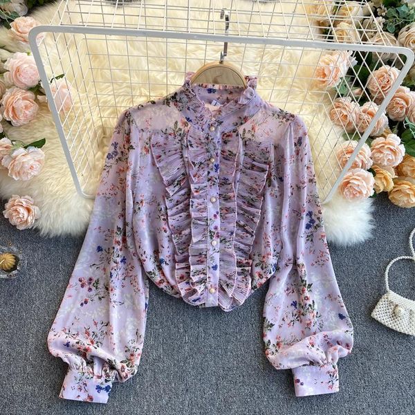 women's blouses & shirts purple print summer crop women turn down collar casual holiday for woman embroidery ruched lantern sleeves, White
women's blouses & shirts purple print summer crop women turn down collar casual holiday for woman embroidery ruched lantern sleeves, White