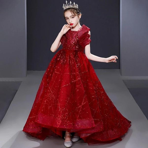 girl's dresses flower girl for weddings square collar sleeveless kids party communion gowns sequined appliques princess dress, Red;yellow
girl's dresses flower girl for weddings square collar sleeveless kids party communion gowns sequined appliques princess dress, Red;yellow