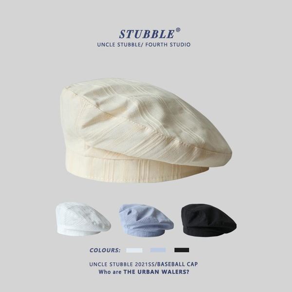 berets summer thin korean striped solid color beret japanese breathable net red flat painter hat fashion designer luxury female, Blue;gray
berets summer thin korean striped solid color beret japanese breathable net red flat painter hat fashion designer luxury female, Blue;gray