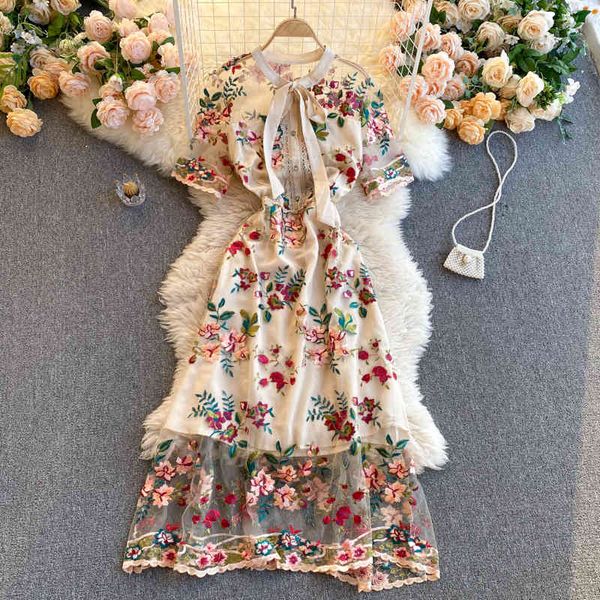 dresses chic mesh embroidery flower women french bow collar short sleeve a-line summer elegant retro holiday, Black;gray
dresses chic mesh embroidery flower women french bow collar short sleeve a-line summer elegant retro holiday, Black;gray