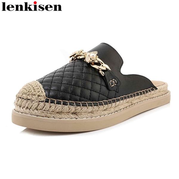 slippers lenkisen outside slipper sheep leather chains metal decorations straw round toe med heel slip on beauty lady shoes women l18, Black
slippers lenkisen outside slipper sheep leather chains metal decorations straw round toe med heel slip on beauty lady shoes women l18, Black