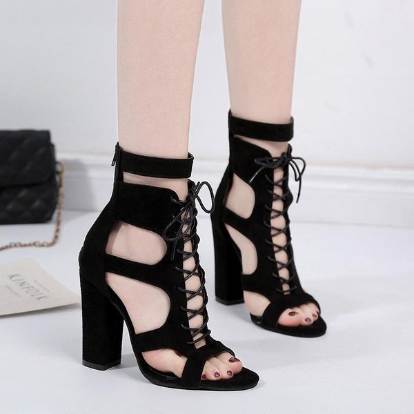 sandals summer women's plus size casual fashion high-heeled suede chunky heel shoes with open-toe ladies, Black
sandals summer women's plus size casual fashion high-heeled suede chunky heel shoes with open-toe ladies, Black
