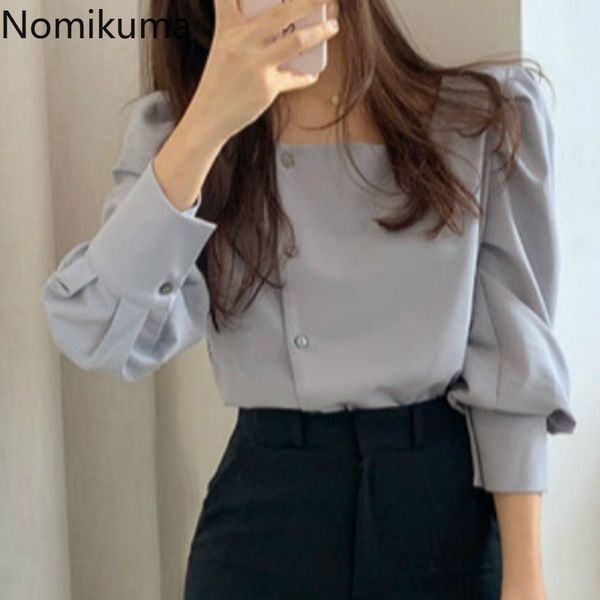 nomikuma elegant fashion square collar long puff sleeve blouse solid color ol shirts women blusas mujer 3a144 210514, White
nomikuma elegant fashion square collar long puff sleeve blouse solid color ol shirts women blusas mujer 3a144 210514, White