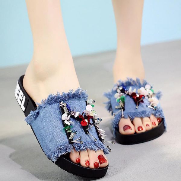 slippers brand designer tassel open toe flat women summer beading bling decorate slides outing shoes girls crystal flip flops, Black
slippers brand designer tassel open toe flat women summer beading bling decorate slides outing shoes girls crystal flip flops, Black