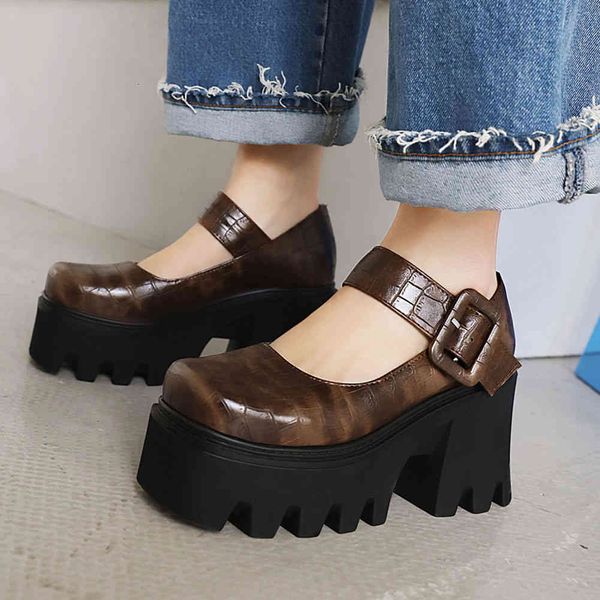 sandals brand female solid buckle strap square toe shallow platform shoes women high heel punk gothic pumps, Black
sandals brand female solid buckle strap square toe shallow platform shoes women high heel punk gothic pumps, Black
