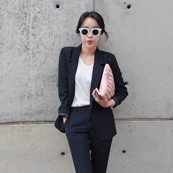 arrival women professional temperament double breasted fashion suit work style slim pant comfortable thick warm suits women's two piece, White
arrival women professional temperament double breasted fashion suit work style slim pant comfortable thick warm suits women's two piece, White