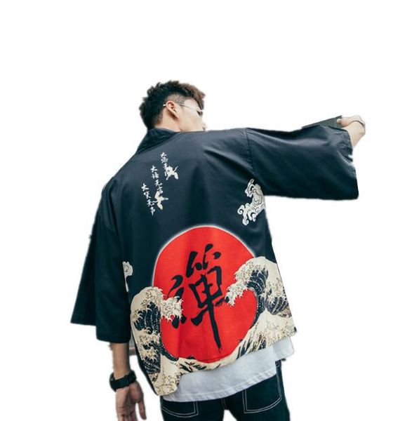men's jackets hanfu robe kimono feathered thin shirt short-sleeved coat japanese style street harajuku dhyana kanji oversize swag tyga, Black;brown 
men's jackets hanfu robe kimono feathered thin shirt short-sleeved coat japanese style street harajuku dhyana kanji oversize swag tyga, Black;brown