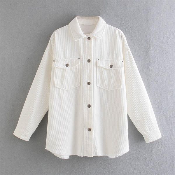 women's jackets women 2022 fashion double pockers loose corduroy coat vintage long sleeve frayed shirt style outerwear streetwear, Black;brown
women's jackets women 2022 fashion double pockers loose corduroy coat vintage long sleeve frayed shirt style outerwear streetwear, Black;brown