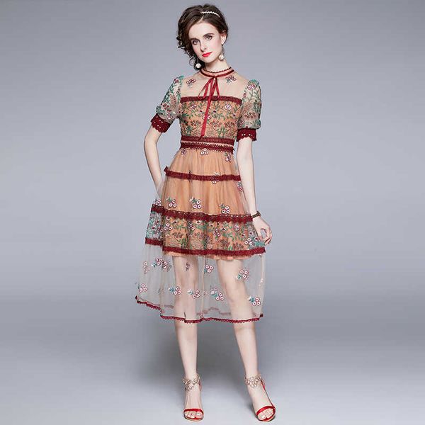 fashion runway summer mesh dress women lace patchwork embroidery vintage female vacation beach midi dresses 210529, Black;gray
fashion runway summer mesh dress women lace patchwork embroidery vintage female vacation beach midi dresses 210529, Black;gray