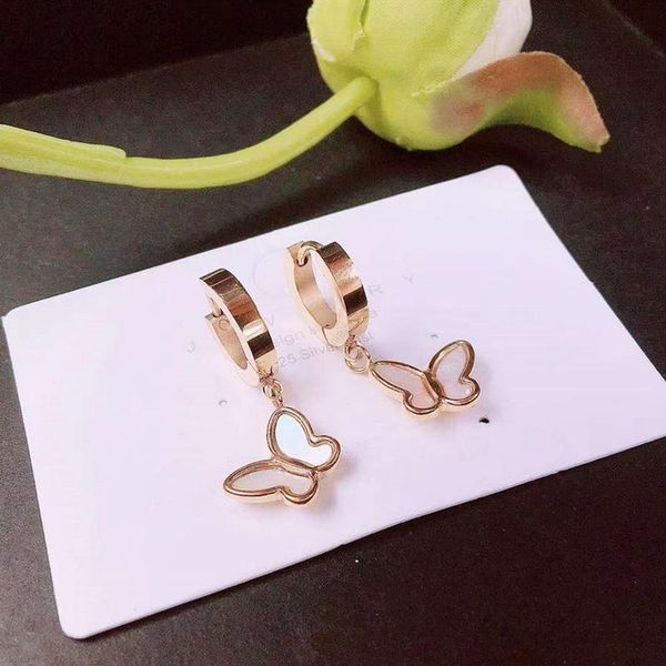 stud titanium steel butterfly earrings for women korean style white fritillary trend fashion jewelry, Golden;silver
stud titanium steel butterfly earrings for women korean style white fritillary trend fashion jewelry, Golden;silver