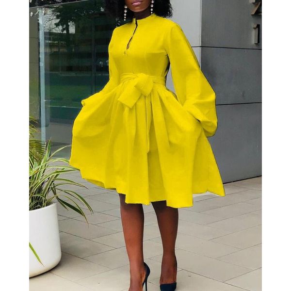 casual dresses elegant women white yellow dress fashion solid color lantern sleeve african lady office modest work wear vestidos, Black;gray
casual dresses elegant women white yellow dress fashion solid color lantern sleeve african lady office modest work wear vestidos, Black;gray