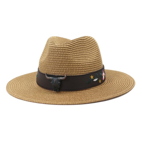summer hats for women retro jazz straw hat new bull's head belt panama sun hats breathable elegant ladies party hat bonnet, Blue;gray
summer hats for women retro jazz straw hat new bull's head belt panama sun hats breathable elegant ladies party hat bonnet, Blue;gray