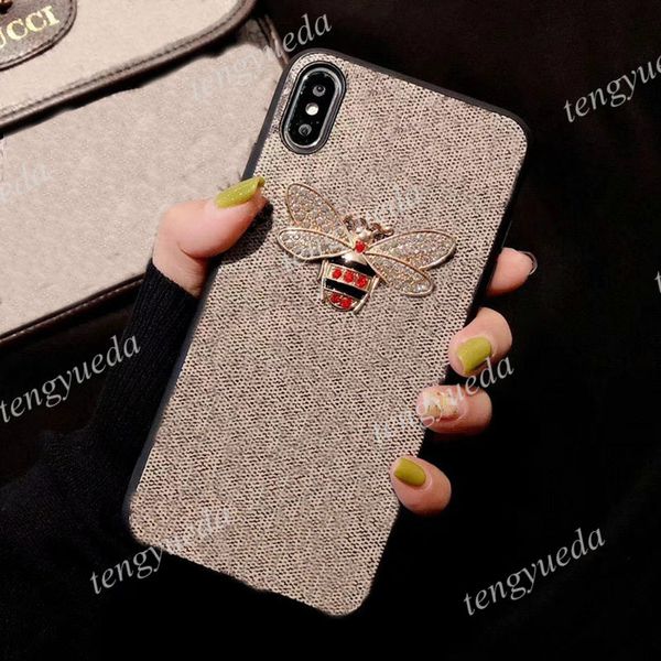 

Designer Fashion Luxury Phone Cases for iphone 15 15Pro 14 14pro 14plus 13 12 pro max 11pro XS XR Xsmax Leather Great Metal Bee Cellphone Cover with Samsung S22 S23 Ultra, G2-black