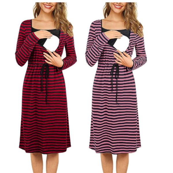 maternity dresses autumn pregnant nusring long sleeve print striped breast feeding for women pregnancy 40de30, White
maternity dresses autumn pregnant nusring long sleeve print striped breast feeding for women pregnancy 40de30, White