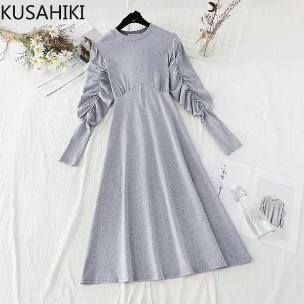 kusahiki spring women dress korean pleated puff long sleeve vestidos femme elegant high waist a-line dresses 6f300 210602, Black;gray
kusahiki spring women dress korean pleated puff long sleeve vestidos femme elegant high waist a-line dresses 6f300 210602, Black;gray