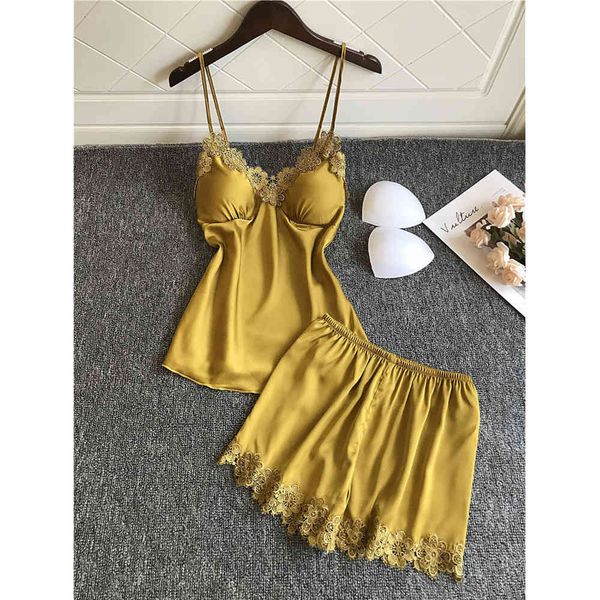 women's shorts v-neck women pajamas summer ice silk with chest pad nightdress two-piece set thin sleepwear zlj0, White;black
women's shorts v-neck women pajamas summer ice silk with chest pad nightdress two-piece set thin sleepwear zlj0, White;black