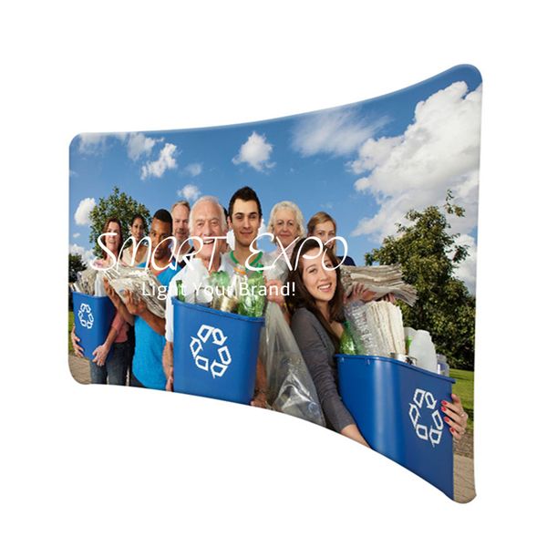 17ft horizontal curved fabric booth stand retail supplies with thick aluminum tube customized printed graphic portable carry bag
17ft horizontal curved fabric booth stand retail supplies with thick aluminum tube customized printed graphic portable carry bag