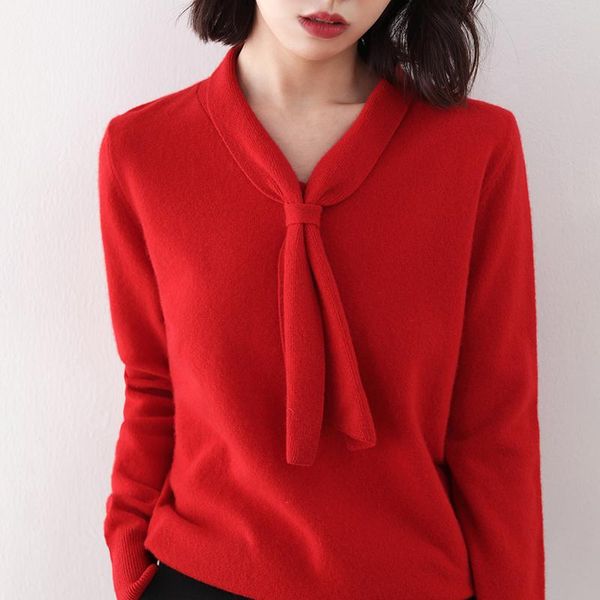 100% pure wool sweater woman bow tie pullover fashion slim knit bottoming keep warm autumn and winter women's sweaters, White;black
100% pure wool sweater woman bow tie pullover fashion slim knit bottoming keep warm autumn and winter women's sweaters, White;black