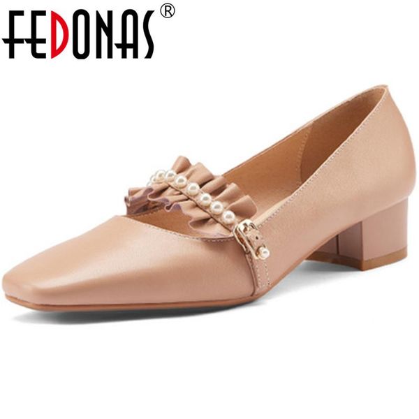 sweet thick heels pumps for women genuine leather pearl decoration shoes woman spring wedding dress, Black
sweet thick heels pumps for women genuine leather pearl decoration shoes woman spring wedding dress, Black