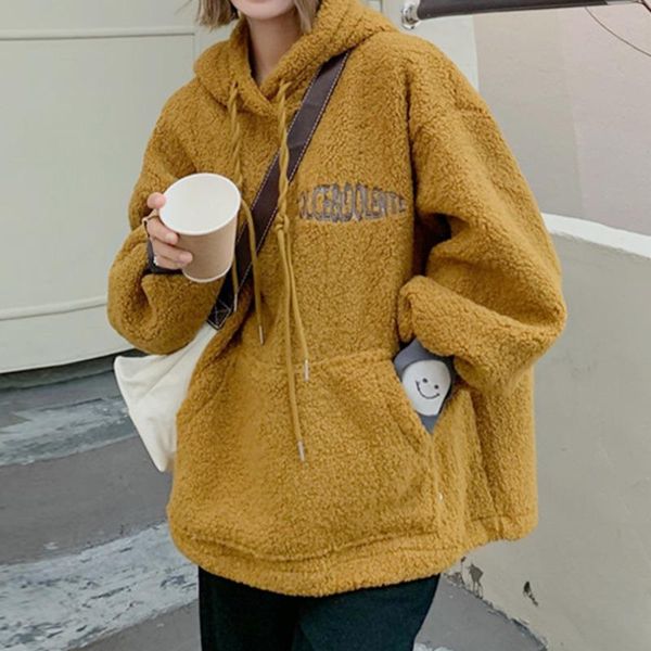 women's hoodies & sweatshirts thickened imitation lamb wool hoodie clothes autumn and winter 2021 loose lazy wind long upper, Black
women's hoodies & sweatshirts thickened imitation lamb wool hoodie clothes autumn and winter 2021 loose lazy wind long upper, Black