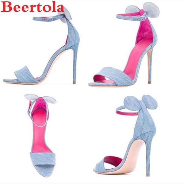 peep toe women's sandals cute ears decor denim sequin satin mixed color high heels shoes female big size shoe sweet ladies pumps, Black
peep toe women's sandals cute ears decor denim sequin satin mixed color high heels shoes female big size shoe sweet ladies pumps, Black