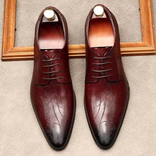 dress shoes pointed toe derby man office genuine leather formal oxfords letter print men's wedding flats mde173, Black
dress shoes pointed toe derby man office genuine leather formal oxfords letter print men's wedding flats mde173, Black