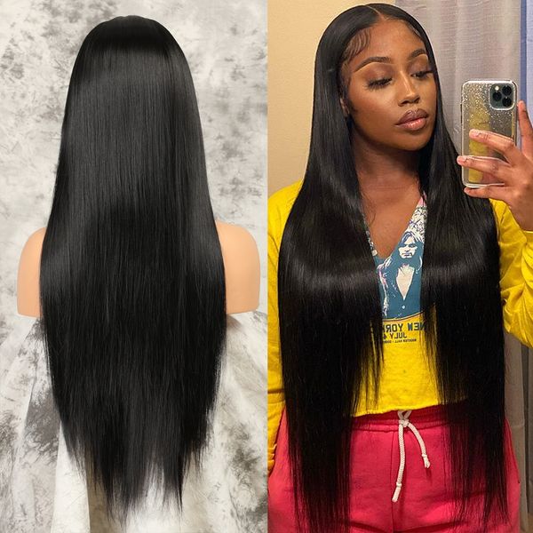 long silky straight synthetic lace front wig for fashion women black color soft with baby hair glueless preplucked daily wear wig high tempe, Black;brown
long silky straight synthetic lace front wig for fashion women black color soft with baby hair glueless preplucked daily wear wig high tempe, Black;brown